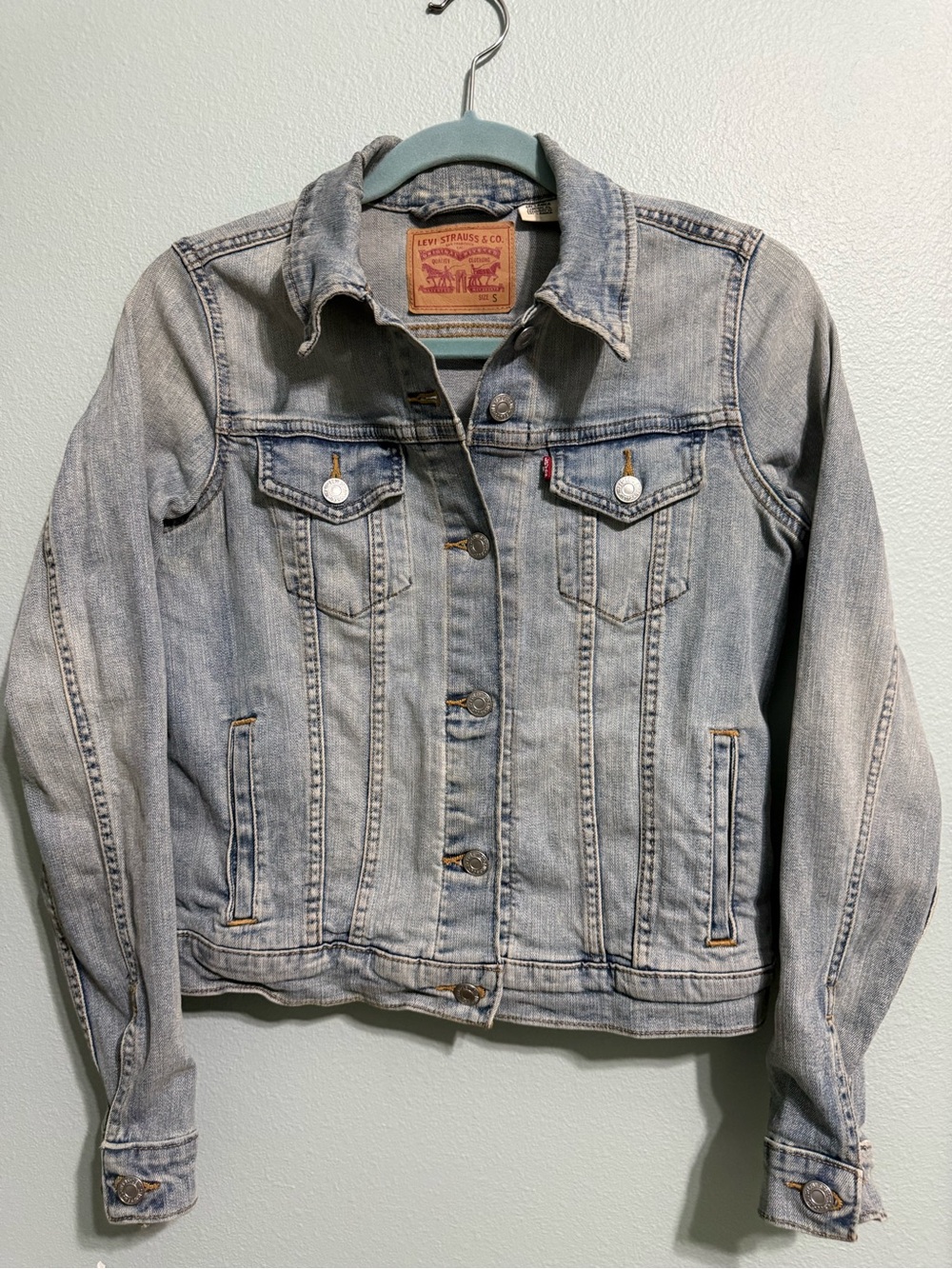Levi's Original Trucker Denim Jacket Women's Small Light Wash Jean Classic - Picture 7 of 13